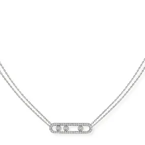 0.71ctw White Gold Diamond Pavé Necklace