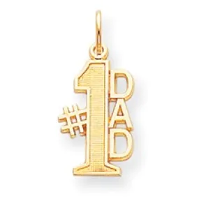 #1 DAD Charm in 10k Yellow Gold