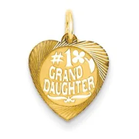 #1 Granddaughter Charm in 14k Gold