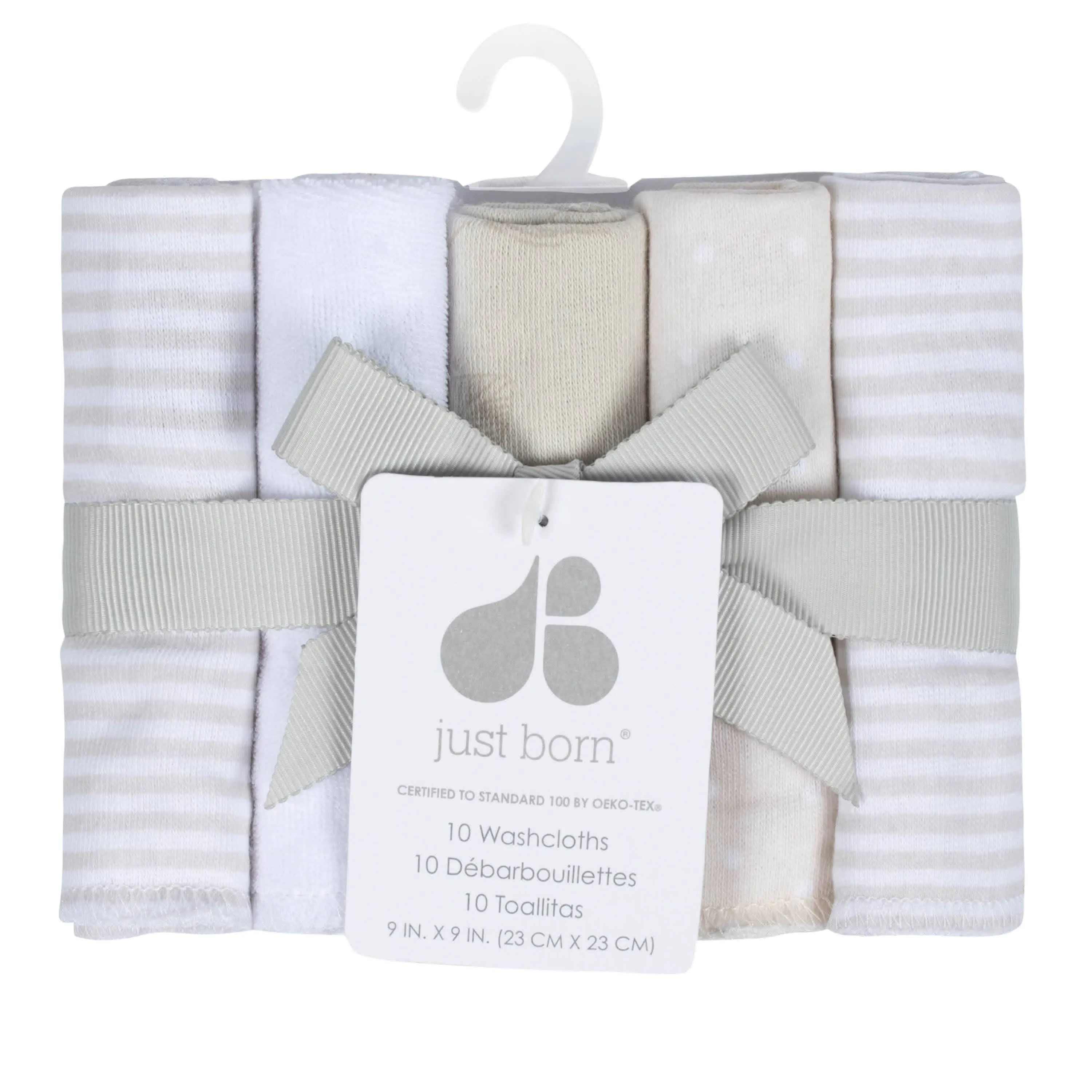 10-Pack Baby Neutral Natural Leaves Washcloths