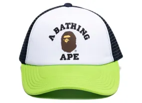 A Bathing Ape College Mesh Cap in Lime / Black