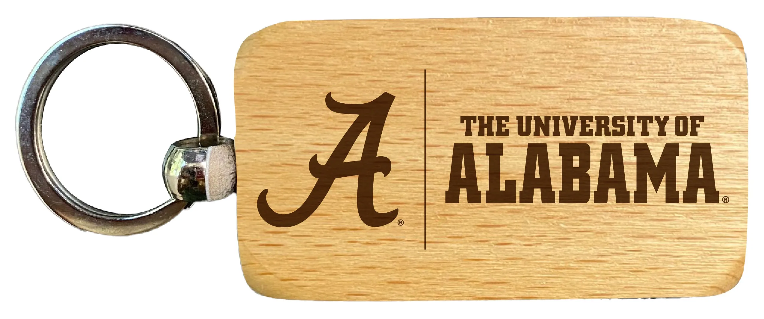 Alabama Crimson Tide 2.5 x 1-Inch Engraved Wooden Keychain Officially Licensed Collegiate Product