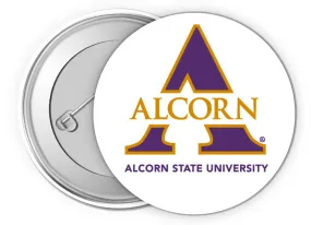 Alcorn State Braves Medium 2-Inch Button Pin 4 Pack Officially Licensed Collegiate Product