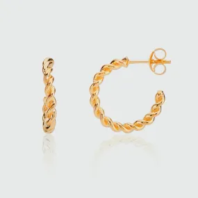 Alhambra Piccolo Twisted Gold Vermeil Hoop Earrings