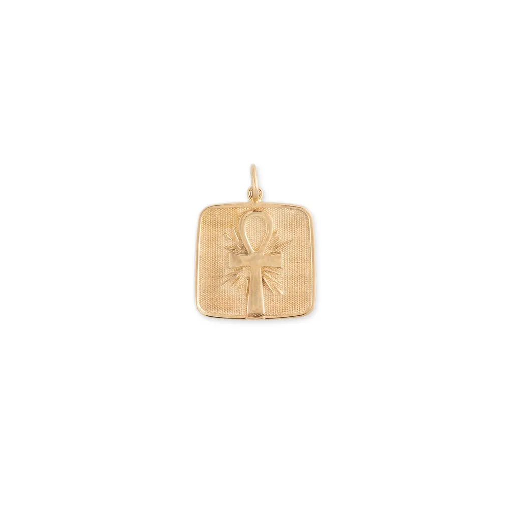 ANKH   STRENGTH SQUARE TAG CHARM