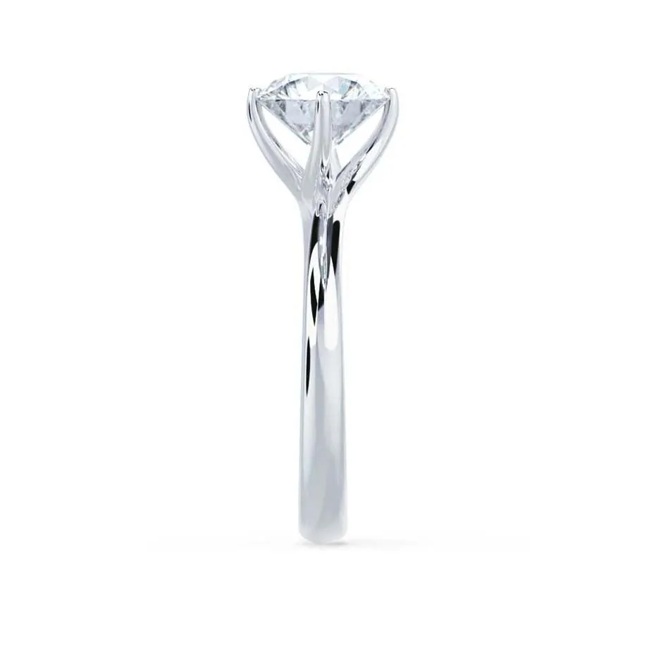 ANNORA - Round Lab Diamond 950 Platinum Twist Solitaire Ring