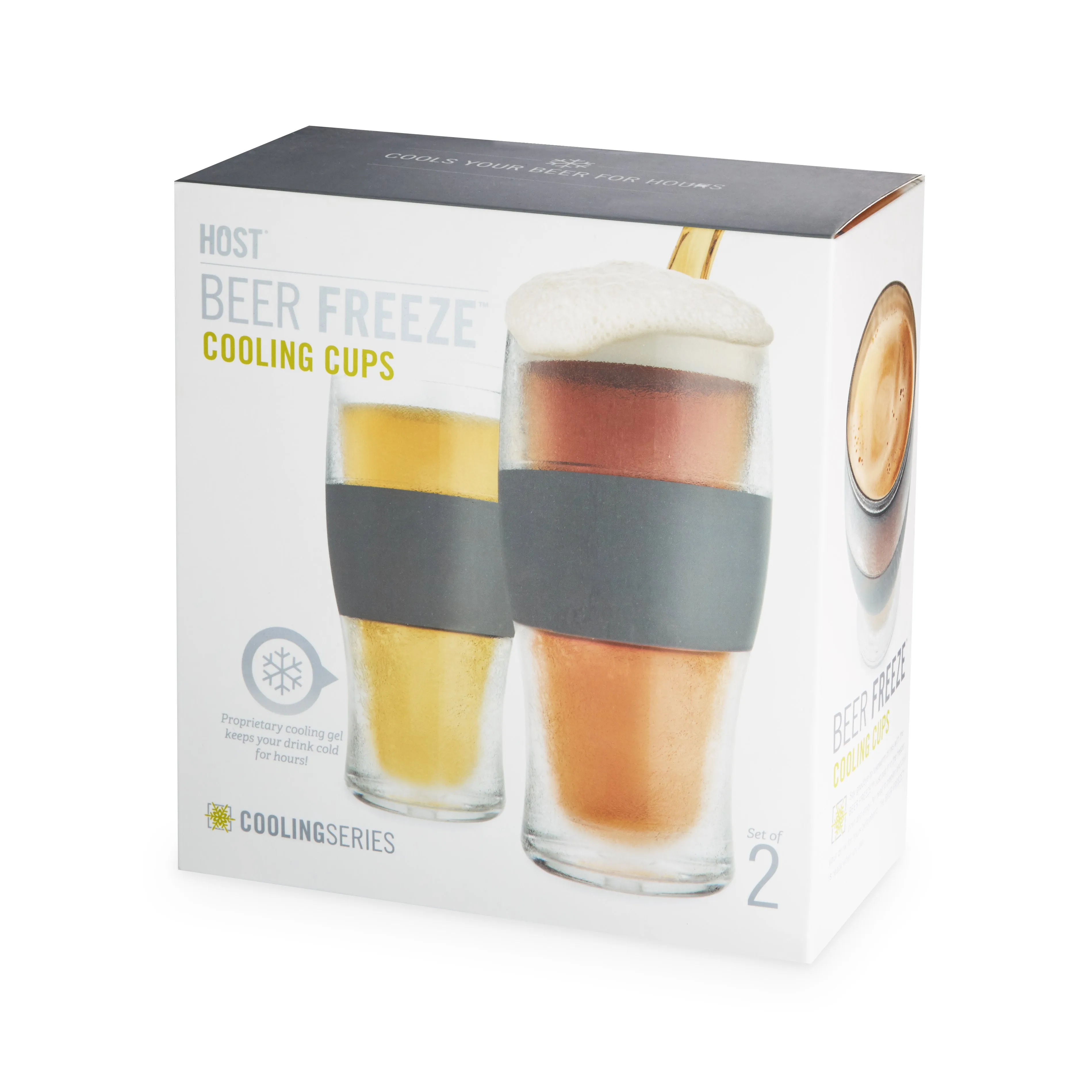 Beer FREEZE™ Cooling Cups in Grey, Set of 2