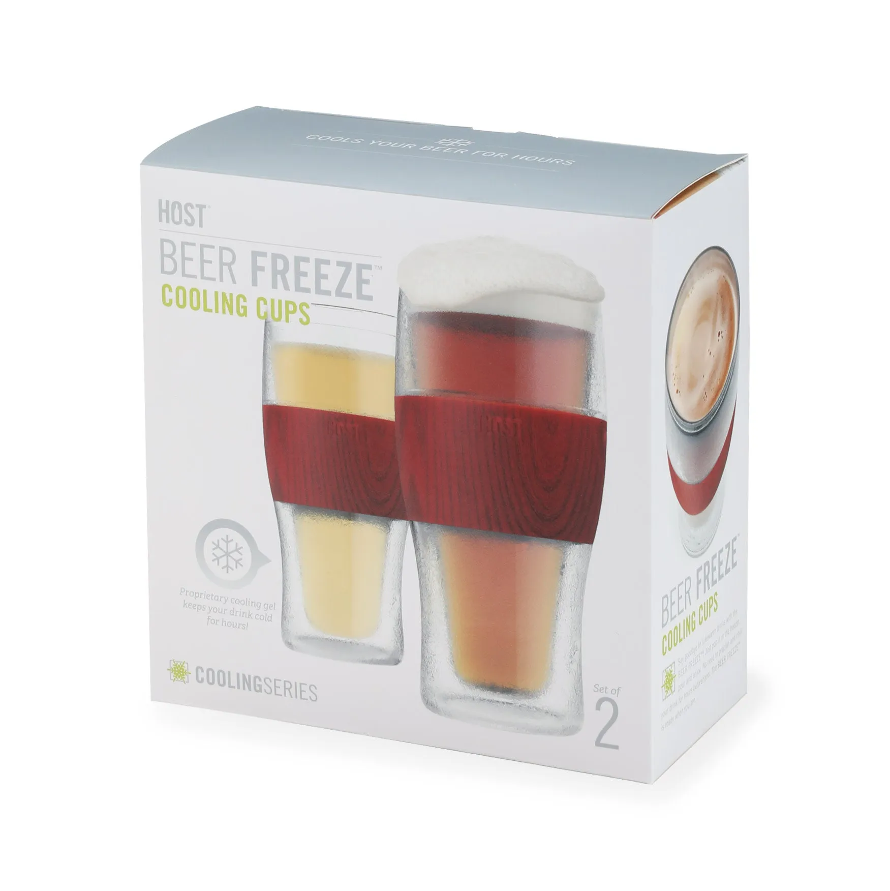 Beer FREEZE™ Cooling Cups in Wood, Set of 2