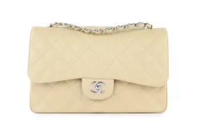 Beige Caviar Double Flap Jumbo