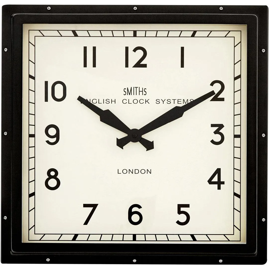 Black Smiths Square Deco Wall Clock