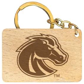 Boise State Broncos Engraved Flat Wood Keychain 1.5 x 2.5 Officially Licensed Collegiate Product