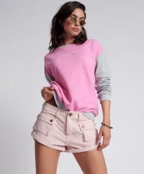 Cadet Bandits Low Waist Denim Shorts - Blush Pink