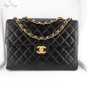 CHANEL Lambskin Jumbo 30 Classic Single Flap Bag