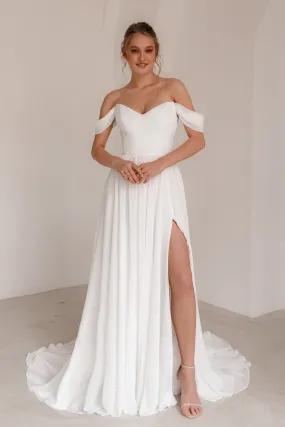 Chiffon Wedding Dress Marit With High Leg Slit