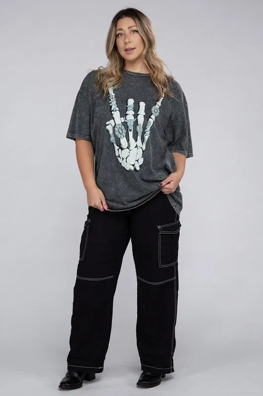 Curvy - Skeleton Rock Hand Sign Graphic Top (DS)