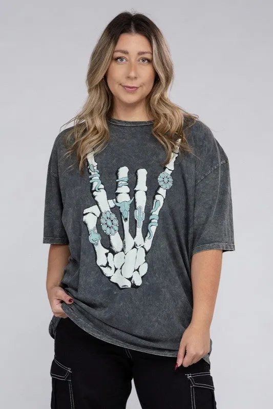 Curvy - Skeleton Rock Hand Sign Graphic Top (DS)