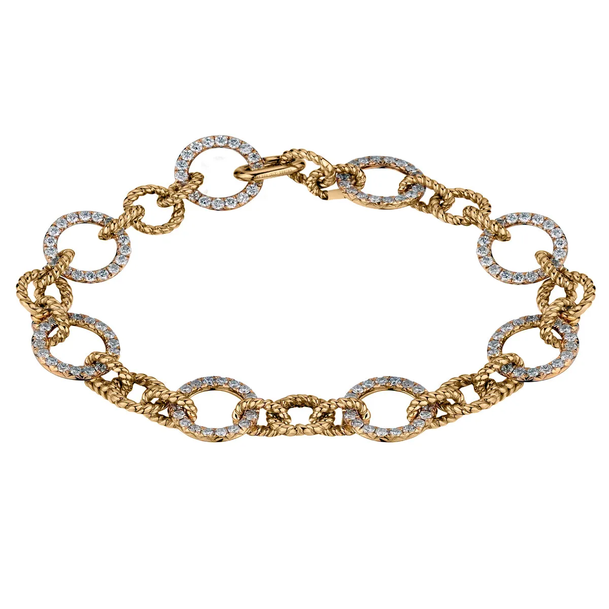 DIAMOND CIRCLET & TWISTED CHAIN LINK BRACELET