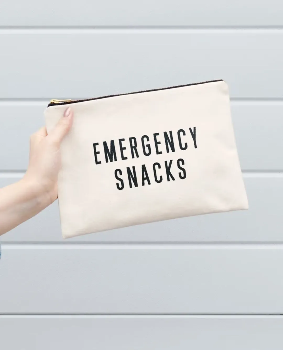 Emergency Snacks Large Canvas Pouch - Stylish & Handy Kids Accessories