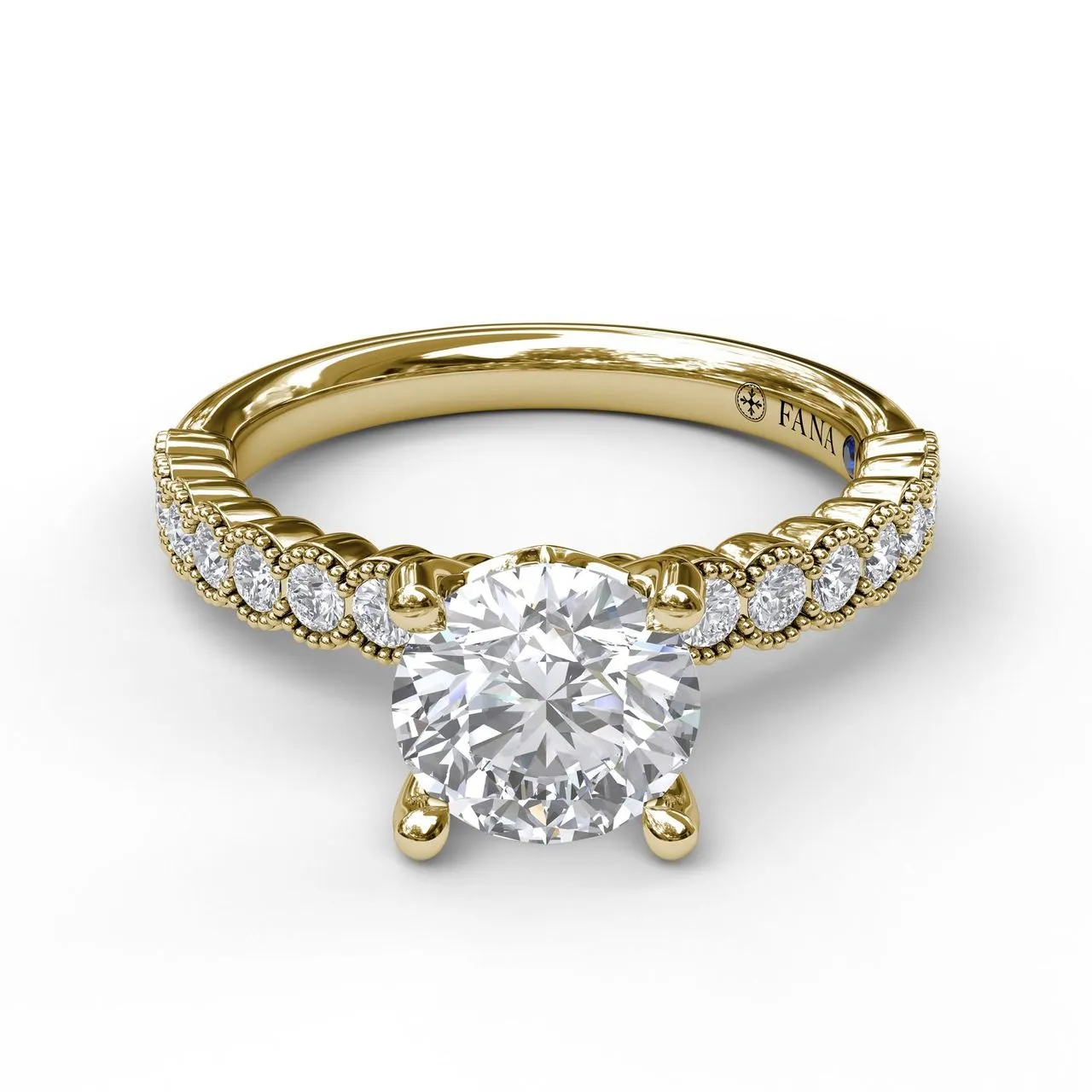 Fana Diamond Engagement Ring with a Delicate Milgrain Edge 3037