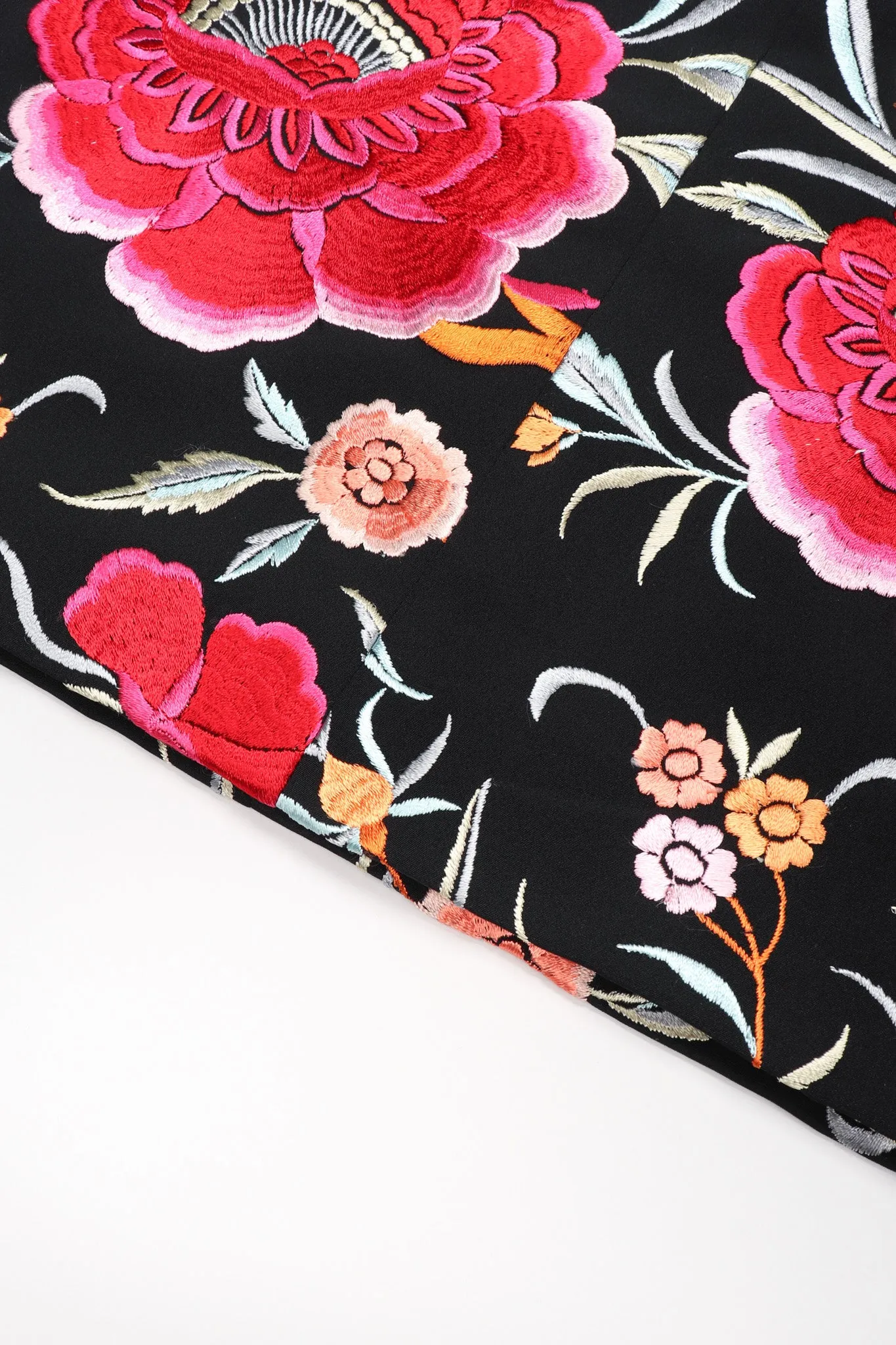 Floral Embroidered Piano Skirt