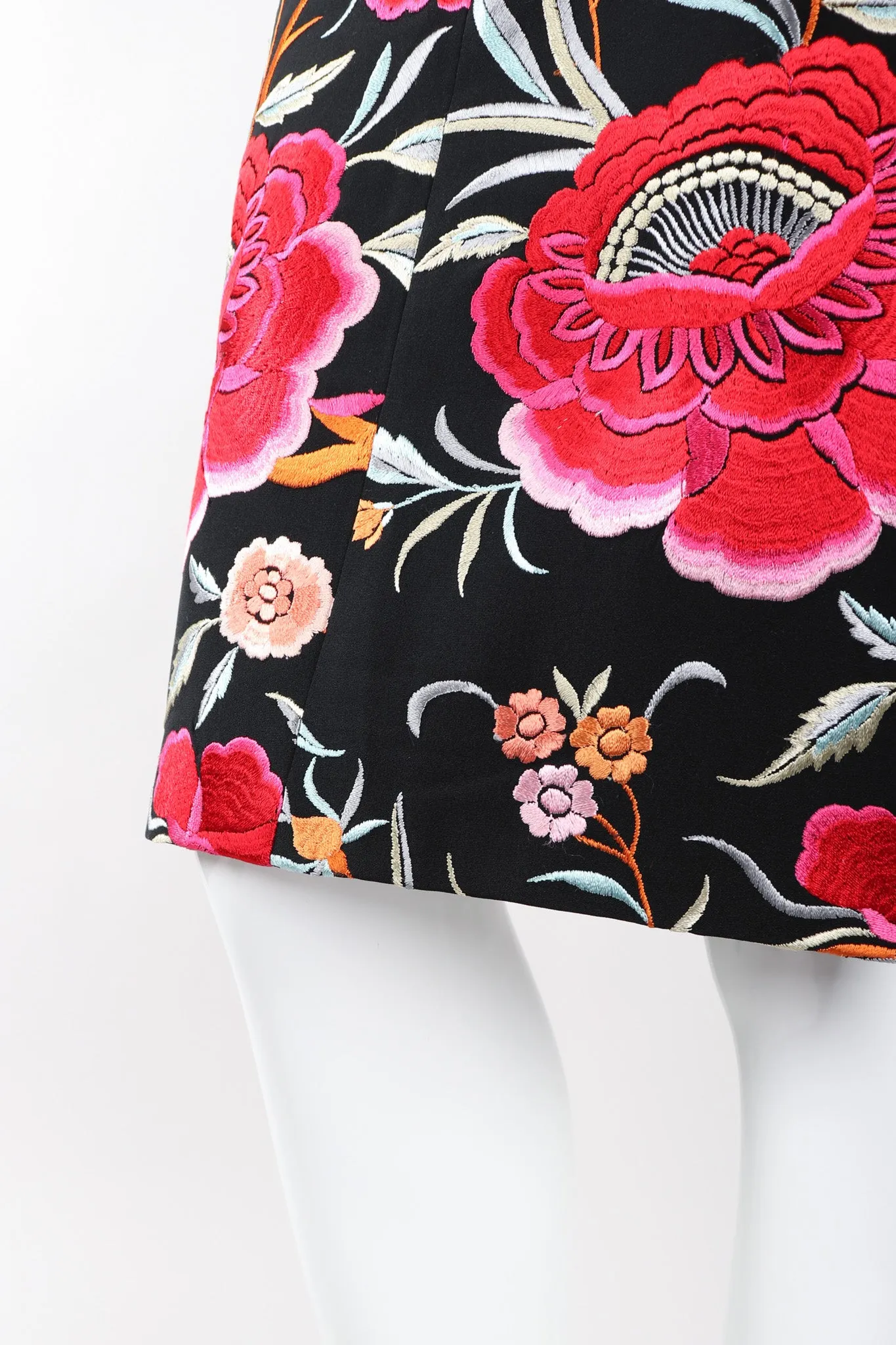 Floral Embroidered Piano Skirt