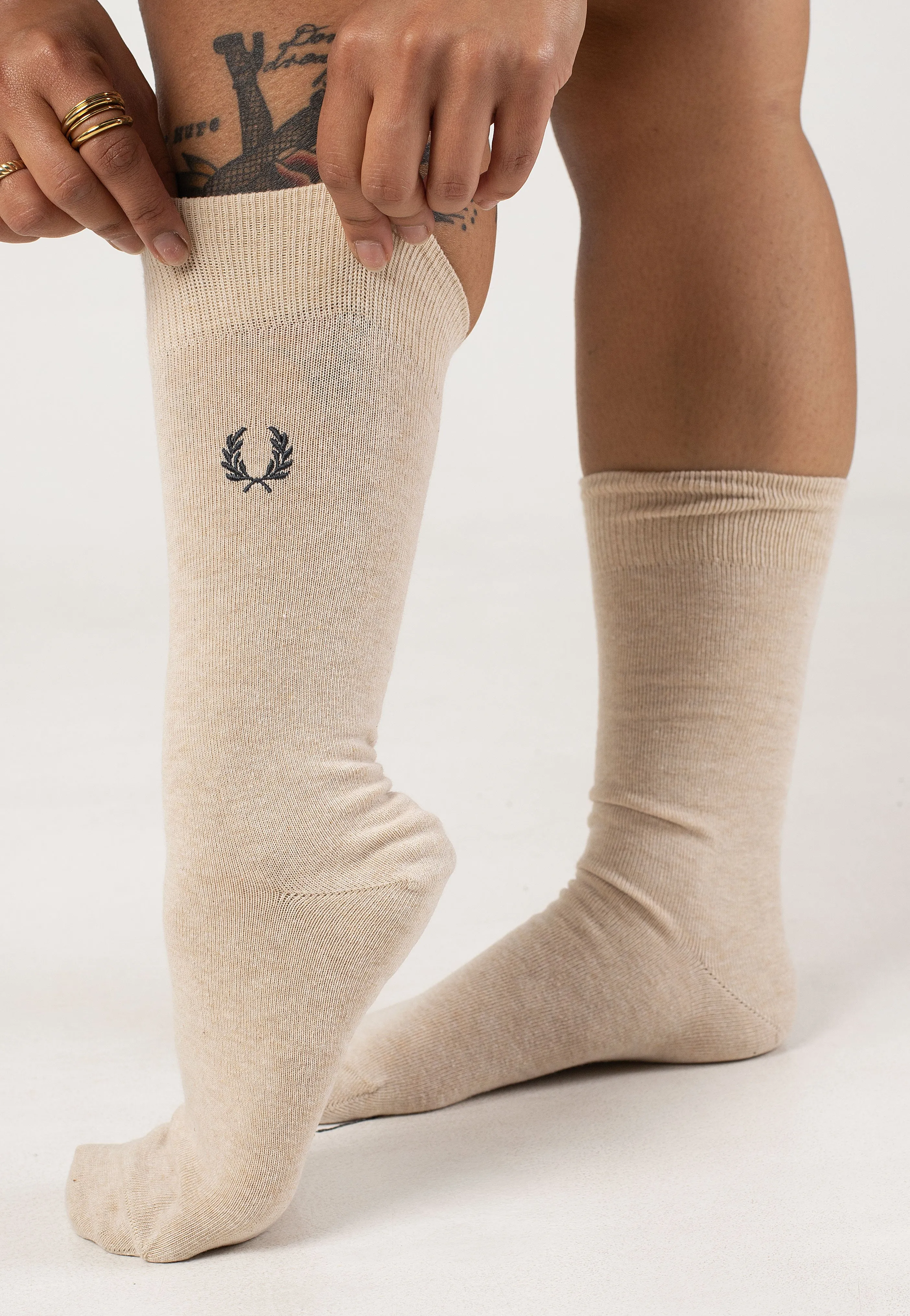 Fred Perry - Classic Laurel Wreath Porridge/ Anchor Grey - Socks