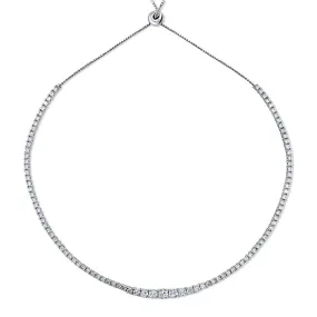 Graduated CZ Tennis Necklace in Sterling Silver 9.5-32