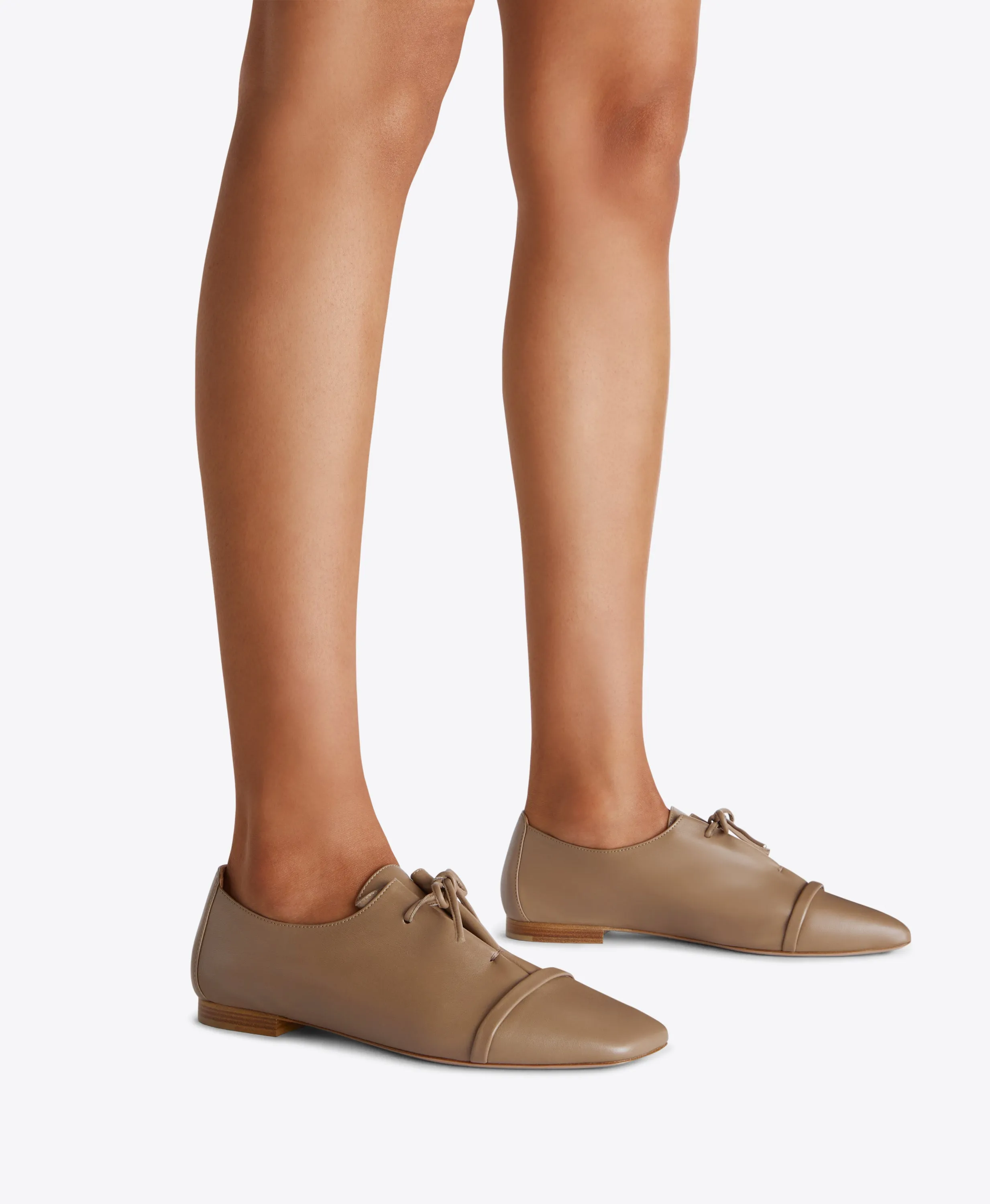 Jean Taupe Leather Flats