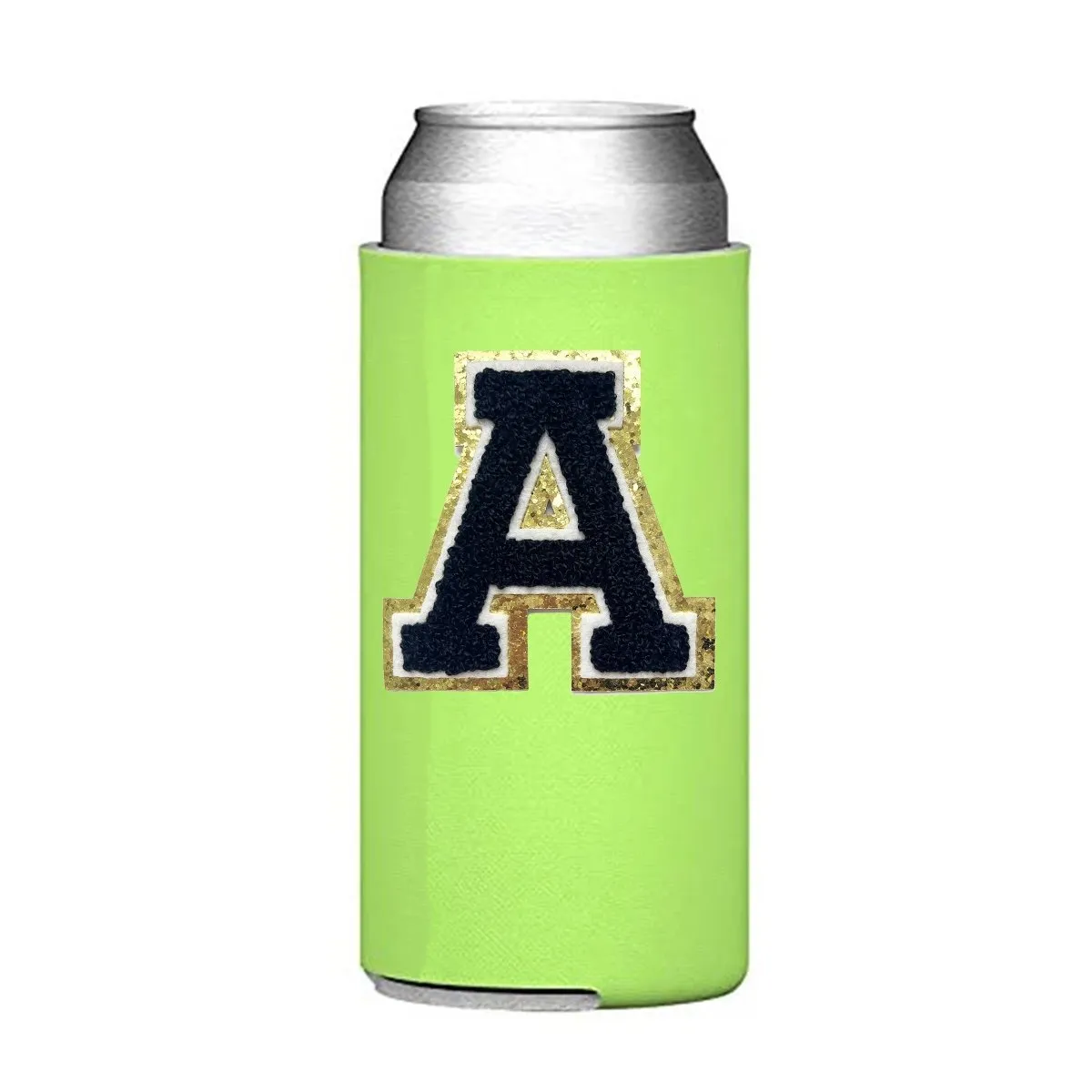 Letter Patch Slim Can Koozie