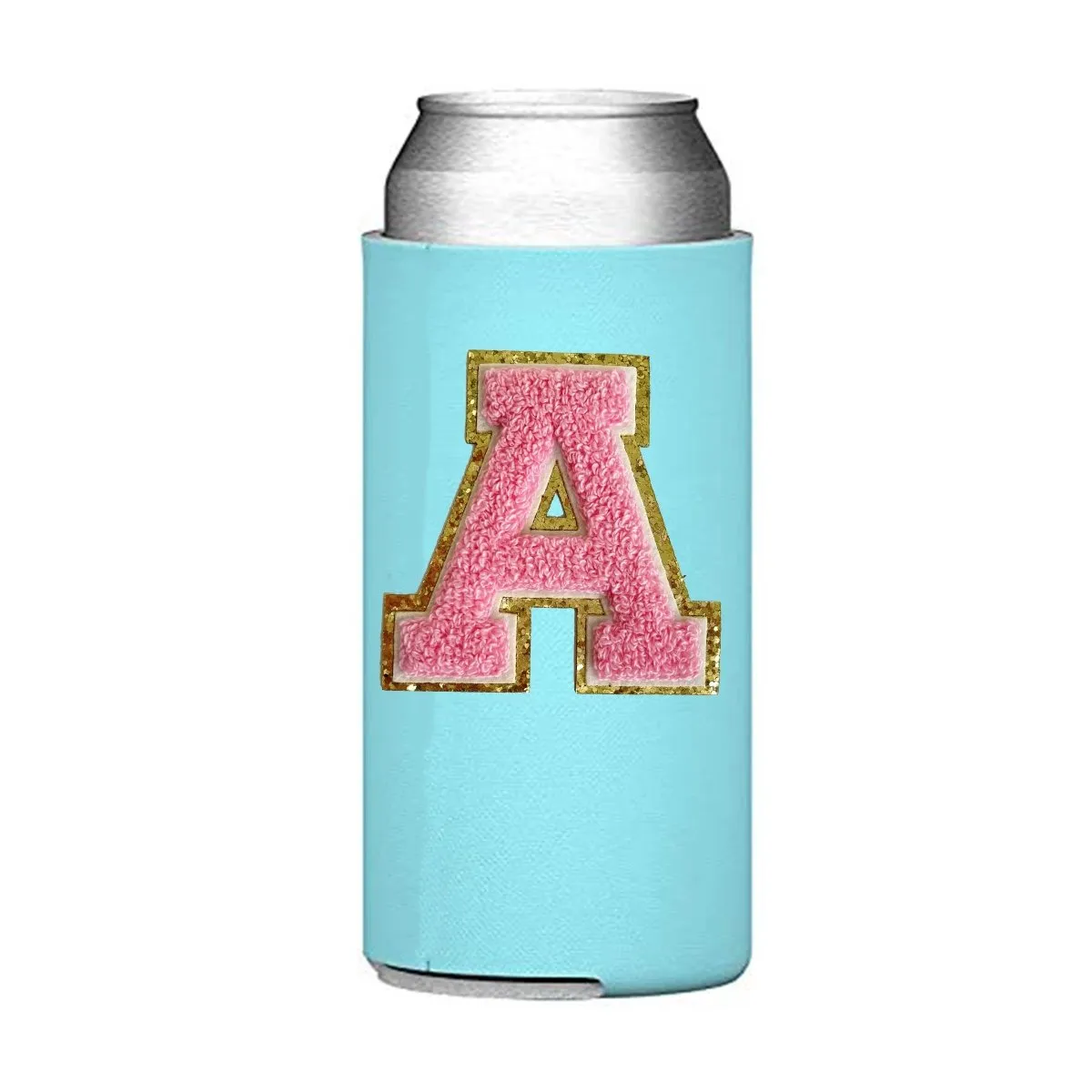 Letter Patch Slim Can Koozie