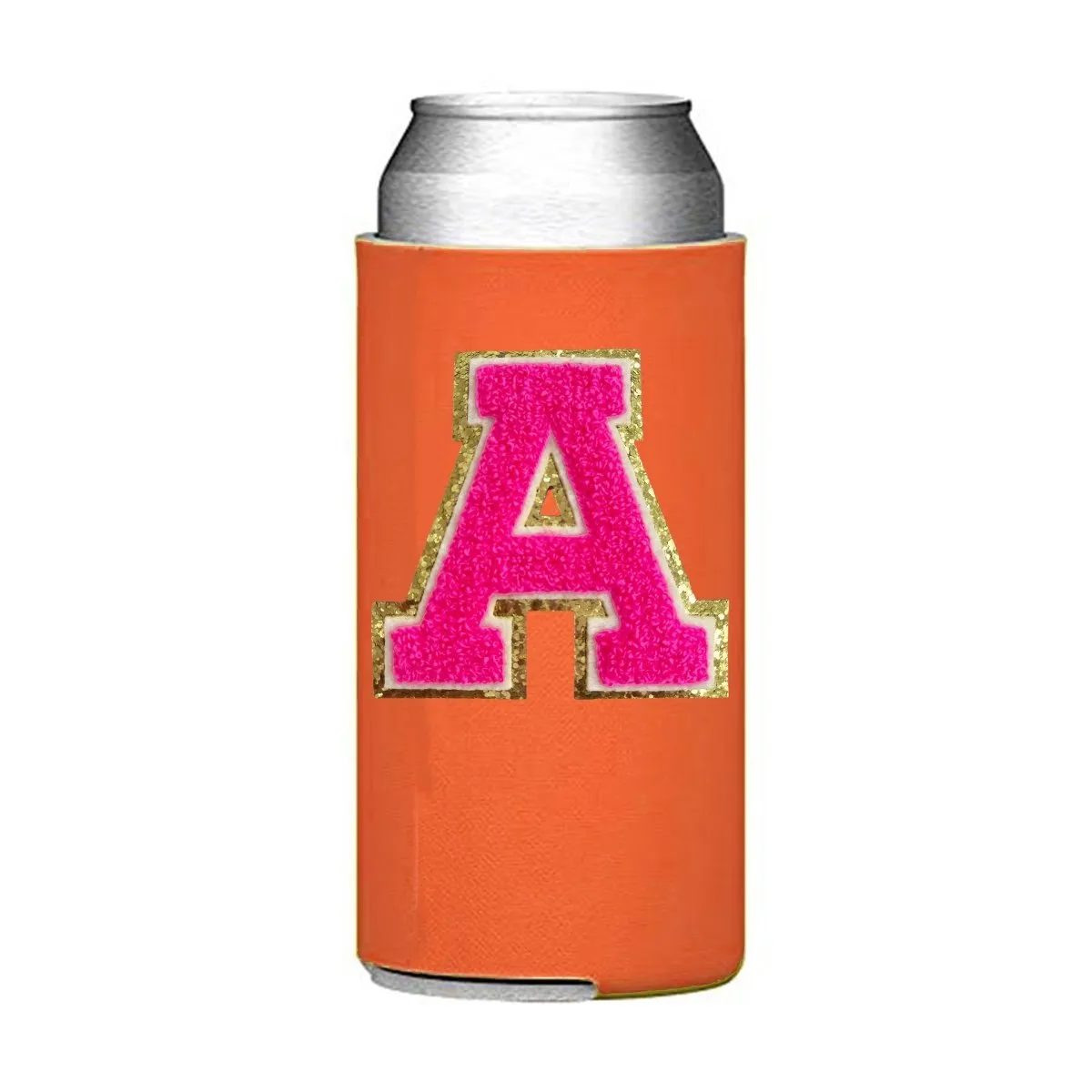 Letter Patch Slim Can Koozie