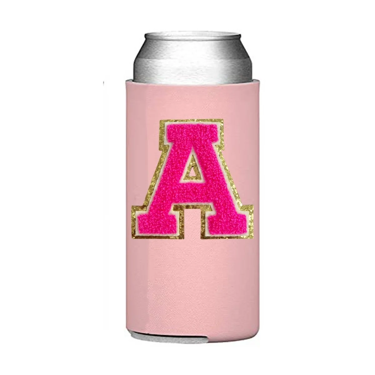 Letter Patch Slim Can Koozie