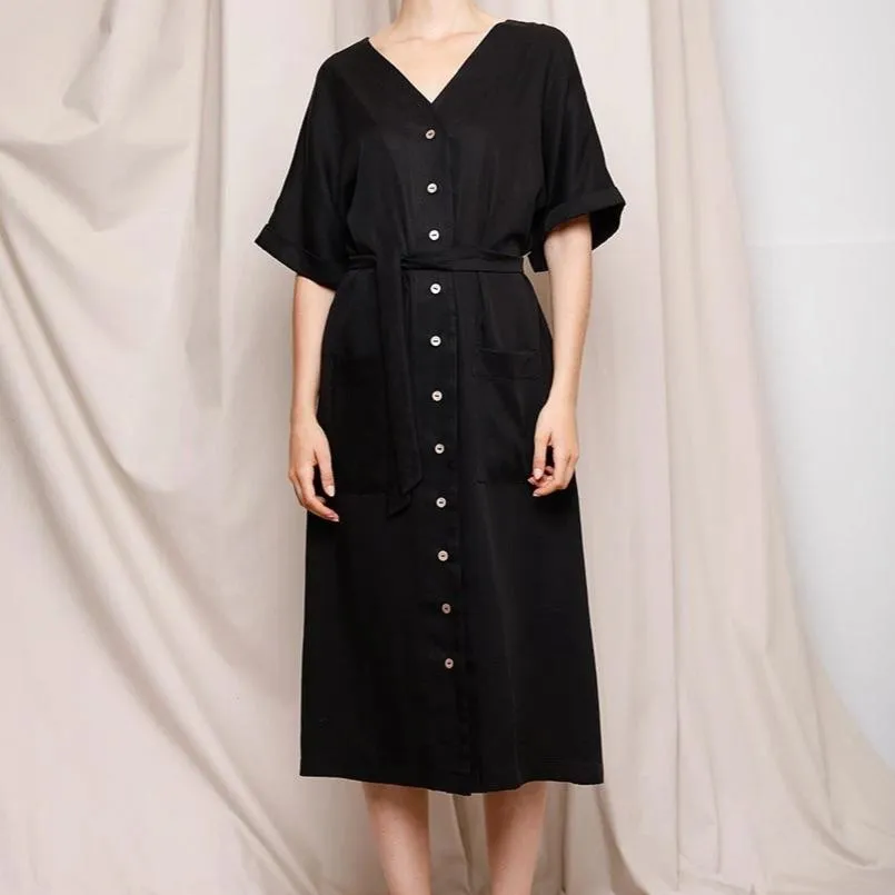 Louise Dress, Tencel Black Size XS