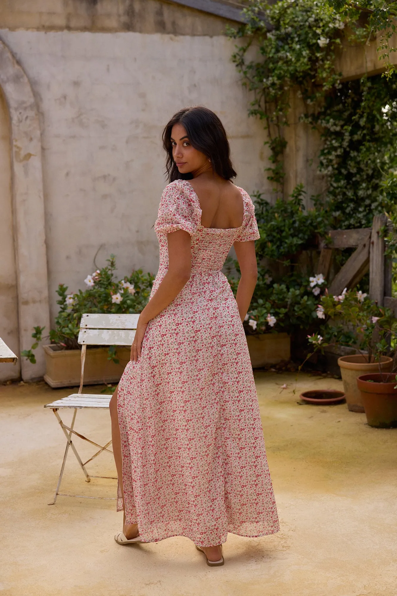 Luminous Dreams Floral Maxi Dress Pink