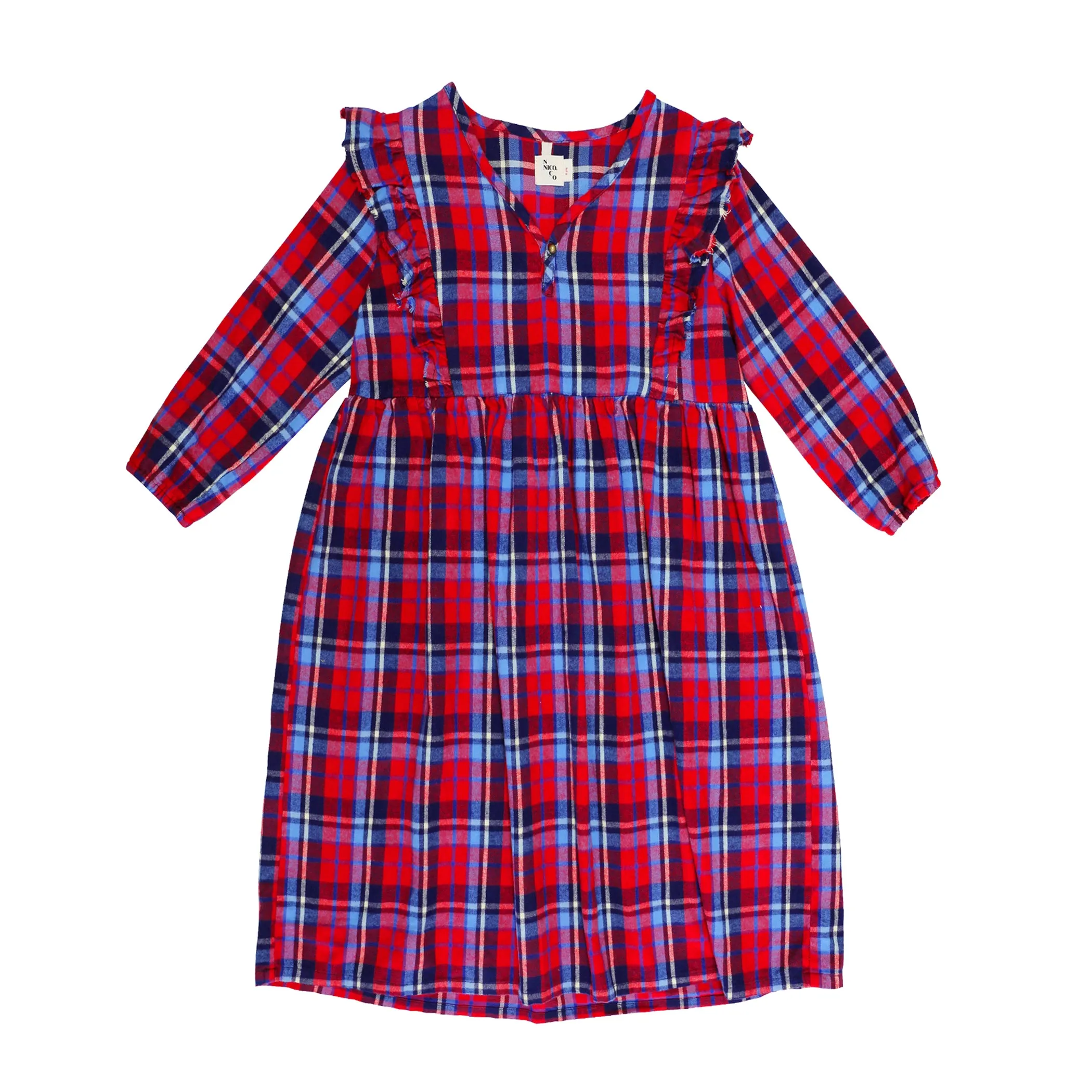 Mazzy Flannel Ruffle Dress