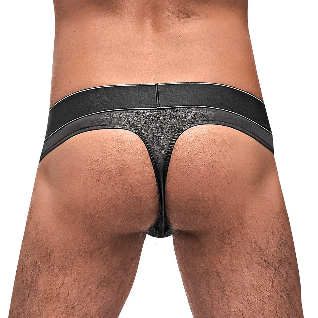 Mens Black Ice Lace Up Thong