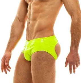 MODUS VIVENDI Bottomless Viral Vinyl Jockstrap Combo Neon Yellow 08014 179