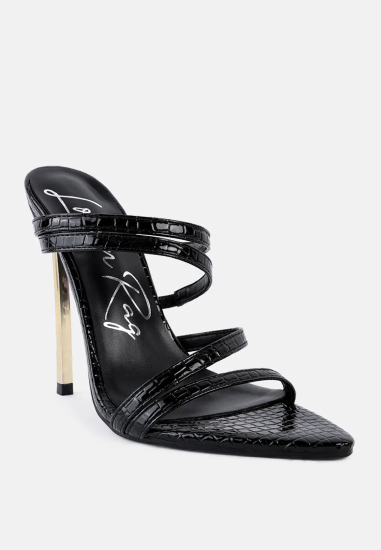 New Affair Croc Strappy High Heel Sandals