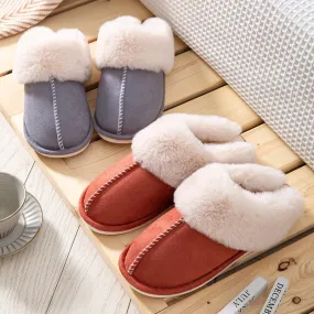 New Men Women Cotton Slippers Plush Fleece Fluffy