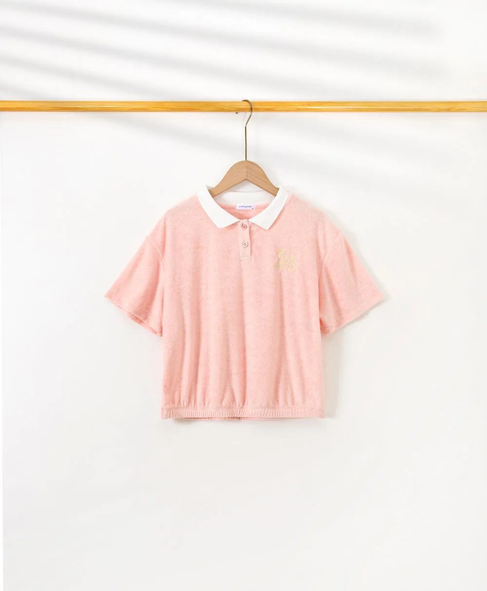 Picnic Perfect Crop Polo Top