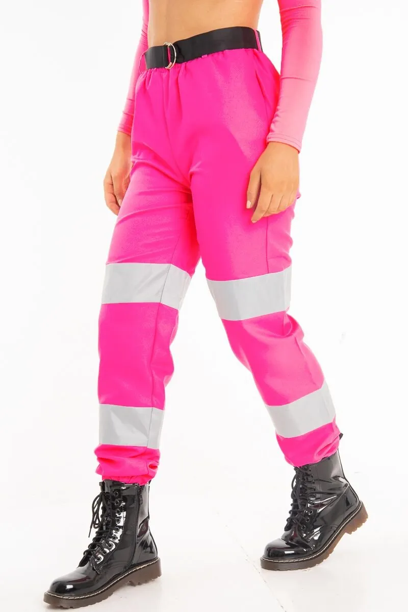 Pink Reflective Belted Trousers - Gennie