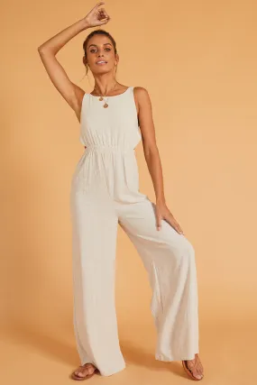 Play This Game Jumpsuit Beige