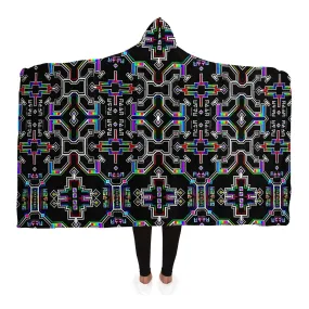 Prismatic Grid Hooded Blanket