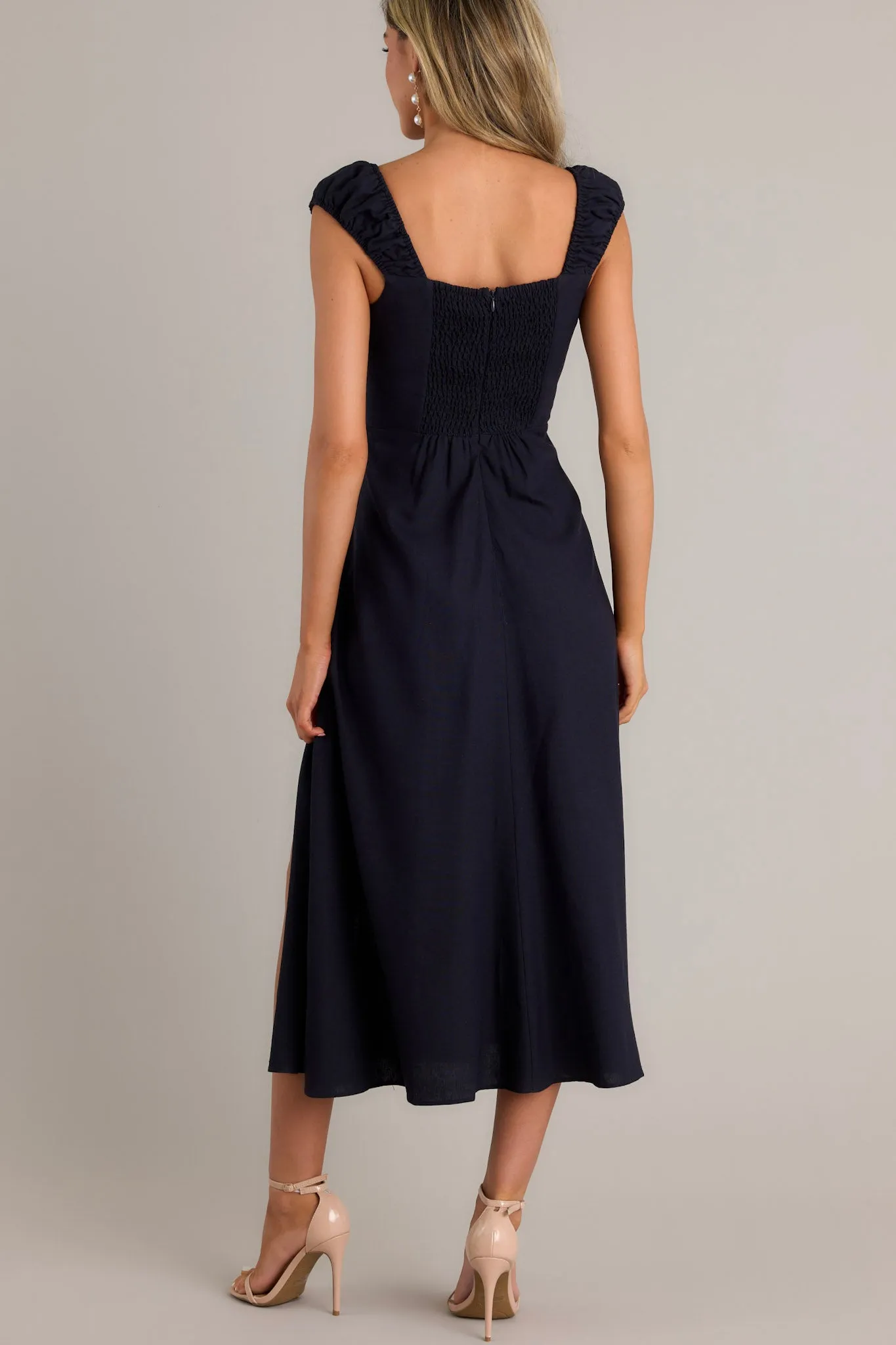 Radiant Reverie Navy Midi Dress