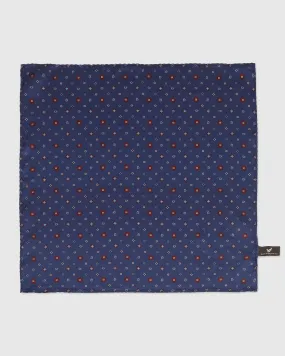 Silk Deep Navy Printed Pocket Square - Taylor