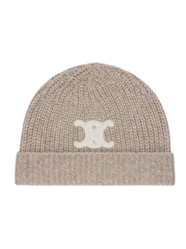 Triomphe Cashmere Seamless Beanie Sand