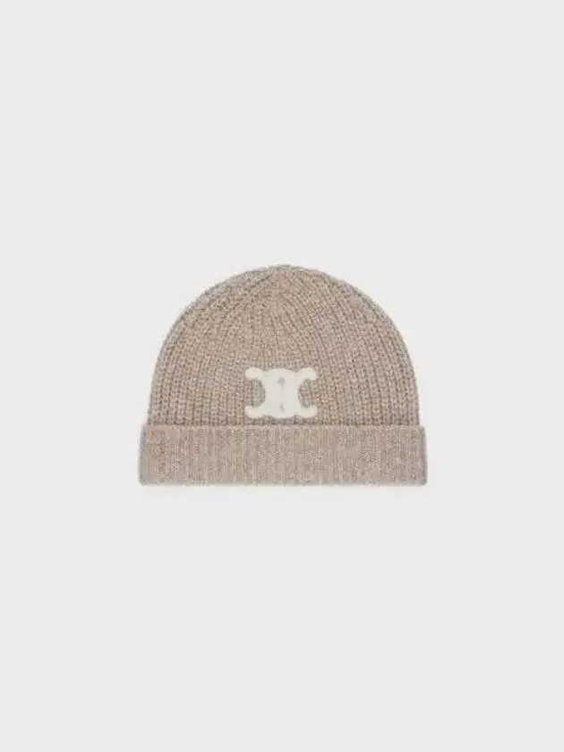 Triomphe Cashmere Seamless Beanie Sand