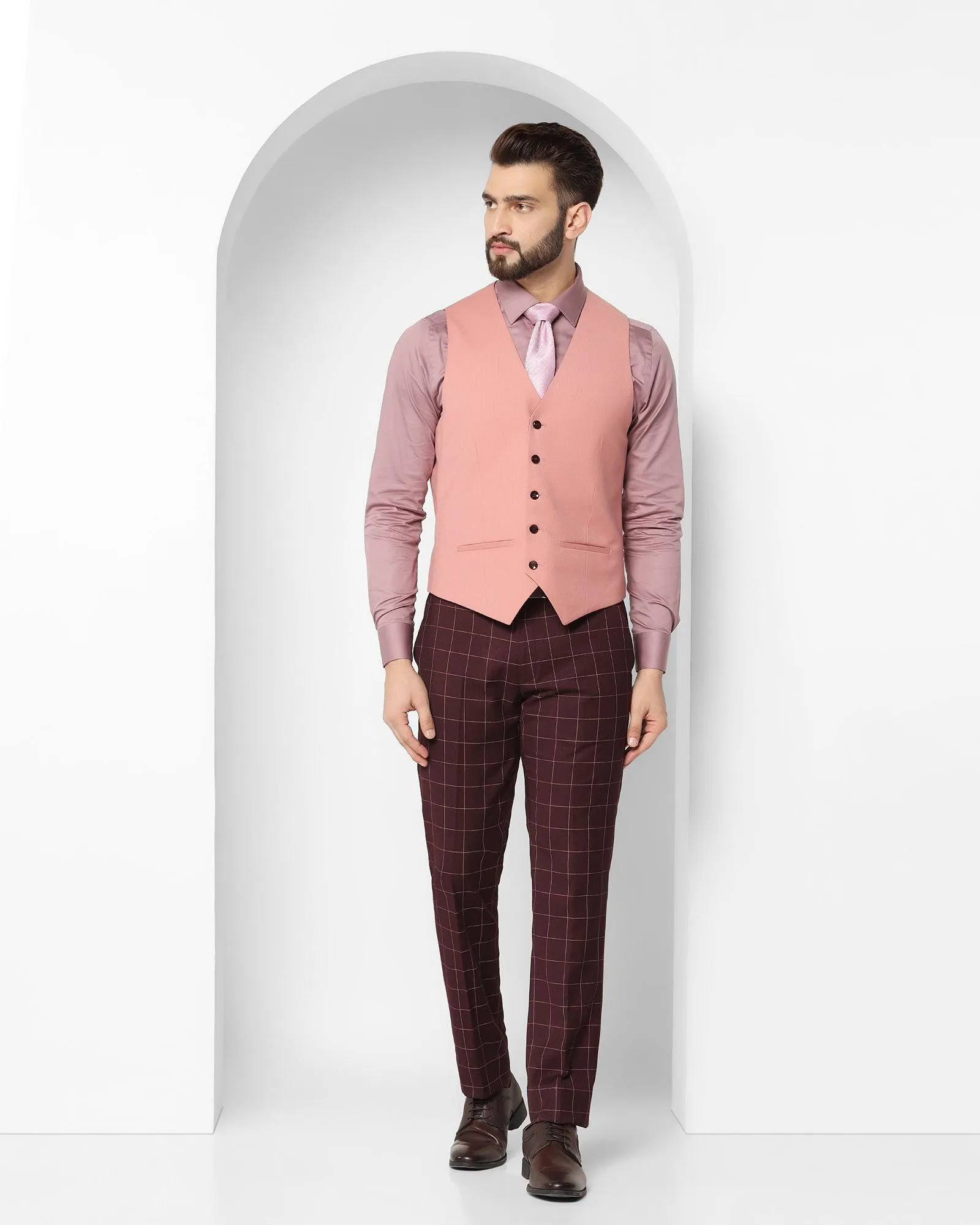 Tuxedo Multitude 6X Wine Check Formal Suit - Micah