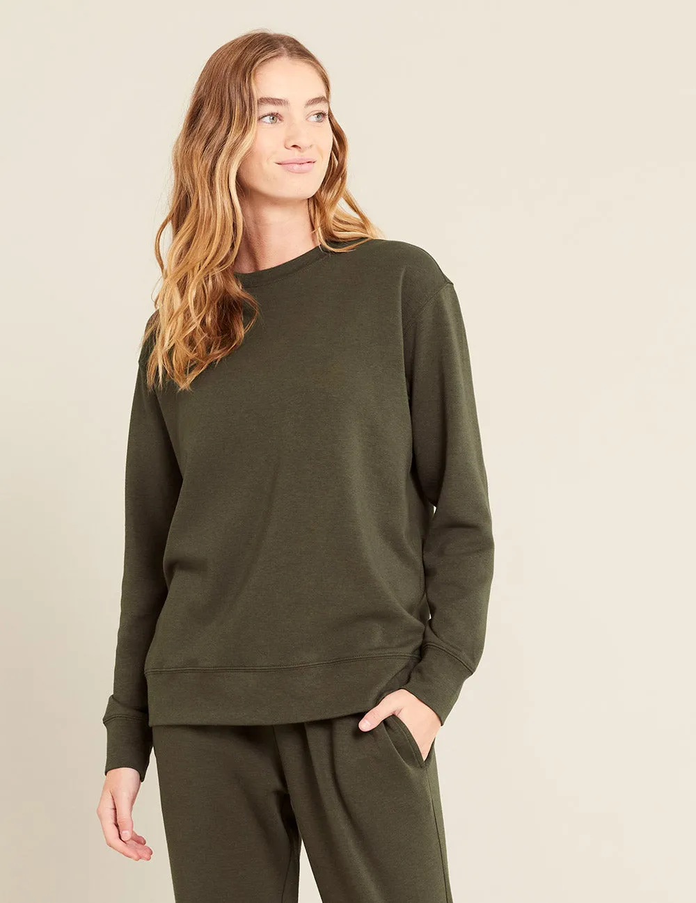 Unisex Crew Neck Sweater - Dark Olive