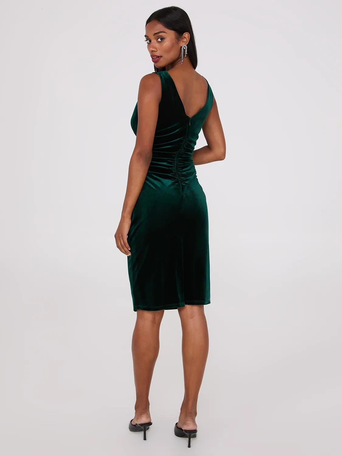 Velvet Cowl Neck Dress